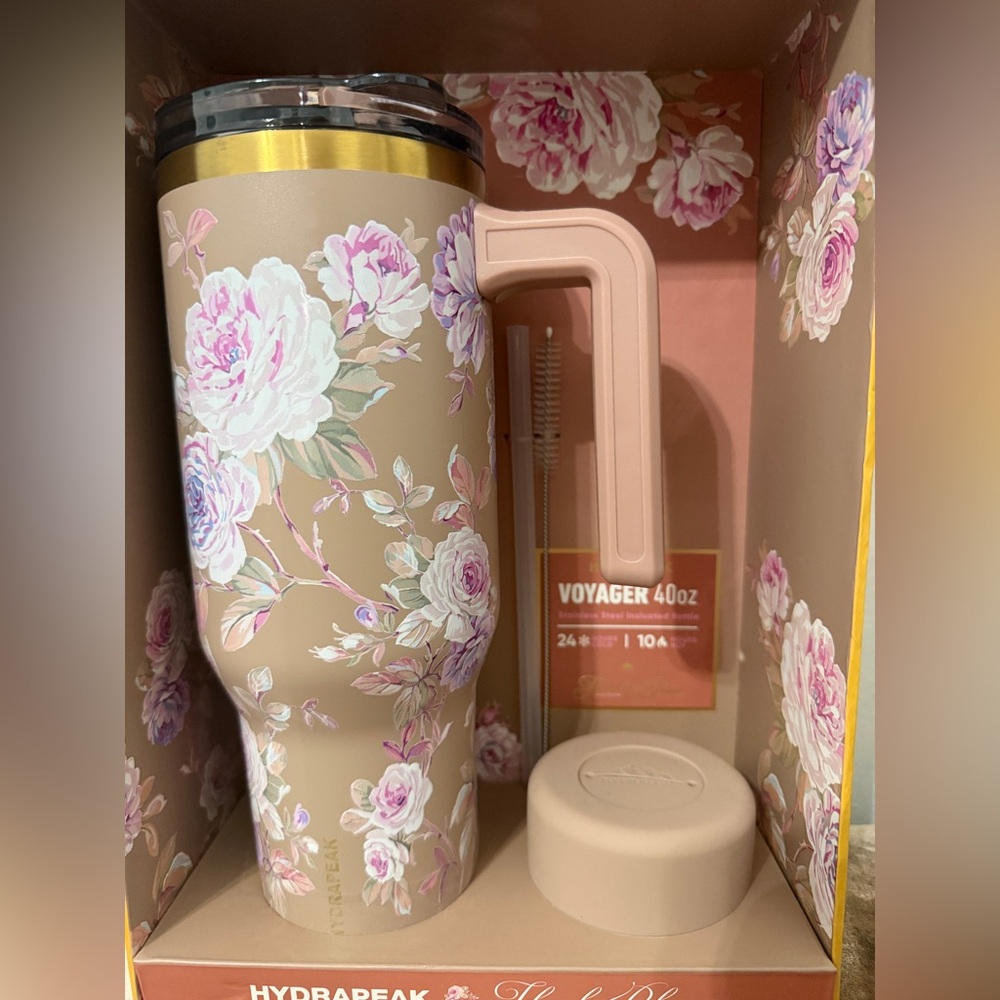 Floral Insulated Tumbler with Handle
